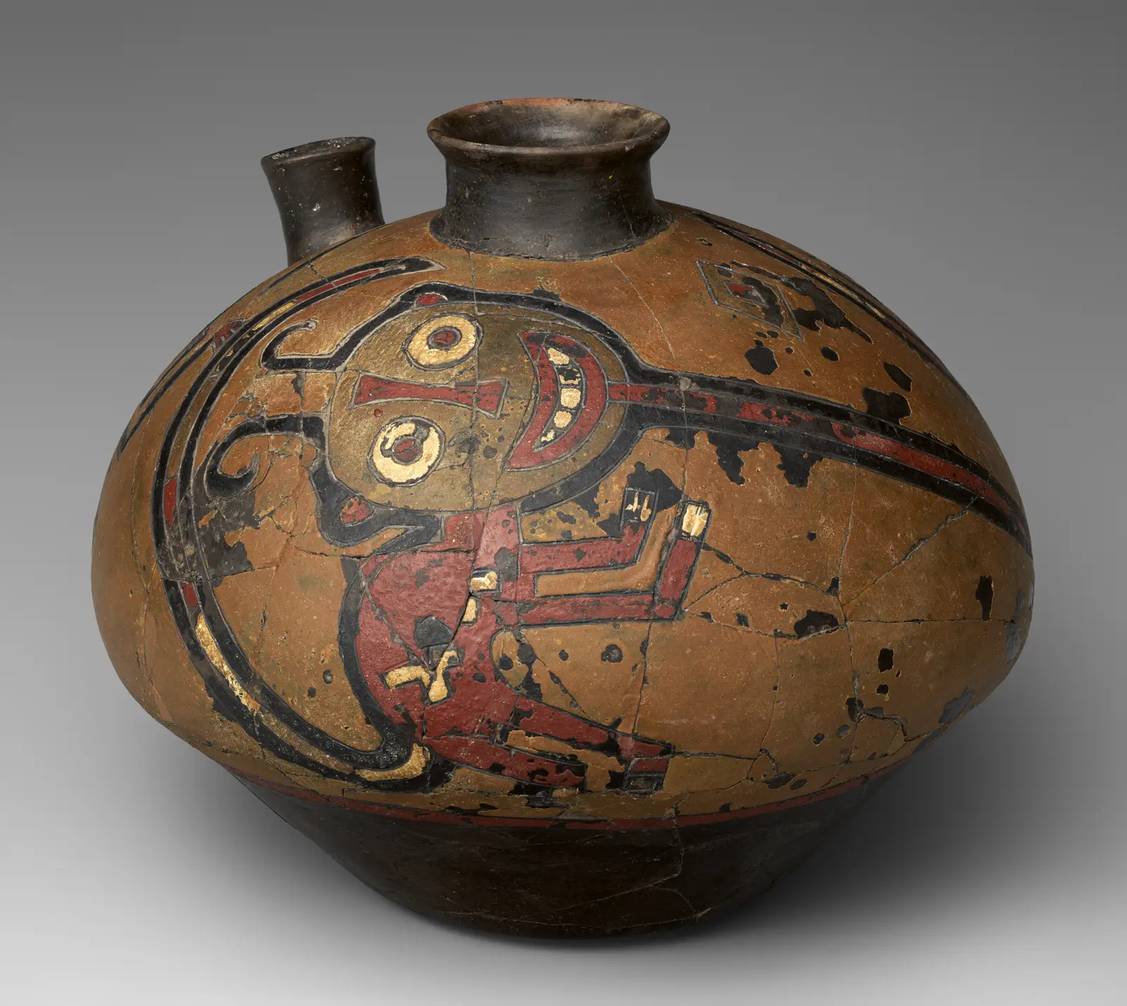Jar with flying figure (the Oculate Being)